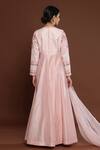 Shop Palak Khandelwal Pink Chanderi, Organza Pearls, Sleeve Hand Embroidered Anarkali With Dupatta at Aza Fashions Shop_Palak Khandelwal_Pink Chanderi, Organza Pearls, Sleeve Hand Embroidered Anarkali With Dupatta _at_Aza_Fashions