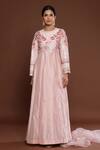 Palak Khandelwal Pink Chanderi, Organza Pearls, Sleeve Hand Embroidered Anarkali With Dupatta Online at Aza Fashions Palak Khandelwal_Pink Chanderi, Organza Pearls, Sleeve Hand Embroidered Anarkali With Dupatta _Online_at_Aza_Fashions