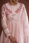 Shop Palak Khandelwal Pink Chanderi, Organza Pearls, Sleeve Hand Embroidered Anarkali With Dupatta Online at Aza Fashions Shop_Palak Khandelwal_Pink Chanderi, Organza Pearls, Sleeve Hand Embroidered Anarkali With Dupatta _Online_at_Aza_Fashions
