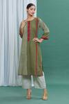 Buy_Banana Labs_Green Cotton Geometric Round Printed Kurta And Palazzo Set _Online_at_Aza_Fashions
