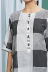 Shop_BANANA labs_Black Cotton Printed Geometric Round Straight Kurta Set _Online_at_Aza_Fashions