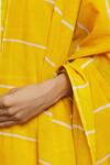 Buy_Banana Labs_Yellow Cotton Print Stripe Hand Block Pattern Dupatta_Online_at_Aza_Fashions