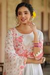 Buy_Bairaas_White Mul Cotton Printed Floral Round Block Anarkali With Dupatta_Online_at_Aza_Fashions