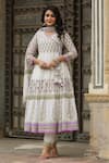 Buy_BAIRAAS_Purple Mul Cotton Printed Block V Neck Hand Angrakha Anarkali Pant Set _at_Aza_Fashions