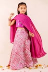 Buy_Missprint_Pink Chanderi Printed Paisley Aarazoo Handblock Lehenga Set _at_Aza_Fashions