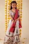 Buy_Missprint_White Chanderi Printed Floral Nayab Pearl Embellished Blouse Lehenga Set _at_Aza_Fashions