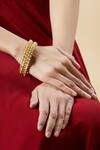 Buy_Zevar By Geeta_Gold Plated Diamonds Kundan Bangle - Set Of 2_at_Aza_Fashions