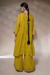 Shop_ADITYA SIKAND_Yellow 60 % Cotton Hand Embroidered Sequin Giraffe Gathered Pant Set _at_Aza_Fashions