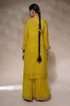 Shop_Aditya Sikand_Yellow 40 % Silk, 60 % Cotton Sequin, Dabka And Gota Jenny A-line Palazzo Set_at_Aza_Fashions