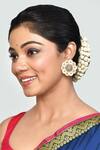 Buy_Khwaab By Sanjana Lakhani_Gold Plated Kundan Floral Stud Earrings _at_Aza_Fashions