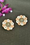 Shop_Khwaab By Sanjana Lakhani_Gold Plated Kundan Floral Stud Earrings _at_Aza_Fashions