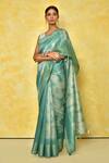 Buy_Arihant Rai Sinha_Blue Cotton Silk Tie Dye Abstract Pattern Saree With Running Blouse For Women_Online_at_Aza_Fashions