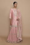 Buy_Vikram Phadnis_Pink Silk Embroidered Kurta Sharara Set_at_Aza_Fashions