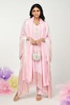 Buy_Komal Shah_Pink Silk Embellished Lace V Neck Summer Kaftan Set _at_Aza_Fashions