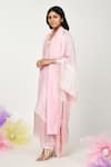 Buy_Komal Shah_Pink Silk Embellished Lace V Neck Summer Kaftan Set _Online_at_Aza_Fashions