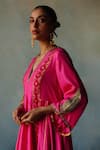 Rajiramniq_Pink Silk Placement Dori Embroidered Anarkali Palazzo Set_Online_at_Aza_Fashions