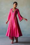 Buy_Rajiramniq_Pink Silk Placement Dori Embroidered Anarkali Palazzo Set_Online_at_Aza_Fashions