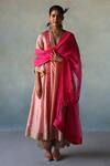 Buy_Rajiramniq_Pink Silk Geometric Panel Print Anarkali Palazzo Set_Online_at_Aza_Fashions