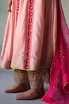 Rajiramniq_Pink Silk Geometric Panel Print Anarkali Palazzo Set_at_Aza_Fashions