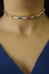 Buy_Prerto_Multi Color Vibgyor Cut Work Choker Necklace _at_Aza_Fashions