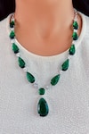 Buy_PRERTO_Green Joyelle Emerald Necklace_at_Aza_Fashions