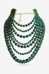 Shop_PRERTO_Green Kelly Embellished Choker_at_Aza_Fashions