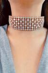 Buy_PRERTO_Pink Meghan Diamonte Choker_at_Aza_Fashions