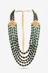 Shop PRERTO Green Nilaya Embellished Necklace at Aza Fashions Shop_PRERTO_Green Nilaya Embellished Necklace_at_Aza_Fashions