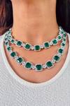 Buy_Prerto_Green Embellished Norah Emerald Layered Choker _at_Aza_Fashions