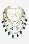 Shop_PRERTO_Blue Oceana Embellished Layered Necklace_at_Aza_Fashions