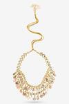 Shop_PRERTO_Gold Plated Adasha Bead Drop Layered Necklace _at_Aza_Fashions