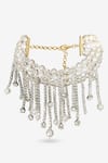 Buy_PRERTO_Silver Plated Aurora Fringe Choker _at_Aza_Fashions