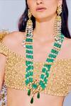 Buy_PRERTO_Green Floral Carved Long Necklace_at_Aza_Fashions