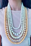 Buy PRERTO Beige Cecilia Bead Layered Necklace at Aza Fashions Buy_PRERTO_Beige Cecilia Bead Layered Necklace _at_Aza_Fashions