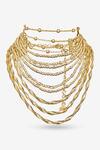Shop PRERTO Gold Plated Cleopatra Layered Necklace at Aza Fashions Shop_PRERTO_Gold Plated Cleopatra Layered Necklace_at_Aza_Fashions