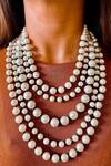 Buy_PRERTO_White Elara Bead Layered Necklace _at_Aza_Fashions
