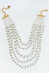 Shop_PRERTO_White Elara Bead Layered Necklace _Online_at_Aza_Fashions
