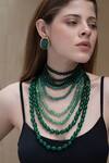 Buy PRERTO Green Genovia Bead Embellished Layered Necklace at Aza Fashions Buy_PRERTO_Green Genovia Bead Embellished Layered Necklace _at_Aza_Fashions