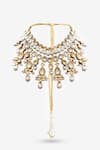 Shop_Prerto_White Stones And Beads Embellished Raina Choker Necklace _at_Aza_Fashions