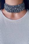 Buy_PRERTO_Black Selma Bead Layered Choker Necklace_at_Aza_Fashions