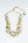 Shop_Prerto_Multi Color Crystal Sidra Embellished Layered Necklace _at_Aza_Fashions