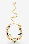 Prerto_Multi Color Crystal Sidra Embellished Layered Necklace _Online_at_Aza_Fashions