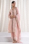 Buy_Mulmul_Pink Pure Mulmul Sawariya Floral Thread Embroidered Kurta With Pant_Online_at_Aza_Fashions