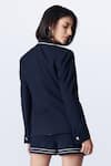 Shop_S&N By Shantnu Nikhil_Blue Polyester, Viscose, Lycra Embroidery Collared Notched Lapel Jacket_at_Aza_Fashions