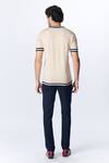 Shop S&N By Shantnu Nikhil Beige Nylon Patchwork Logo Knit T Shirt at Aza Fashions Shop_S&N By Shantnu Nikhil_Beige Nylon Patchwork Logo Knit T Shirt_at_Aza_Fashions