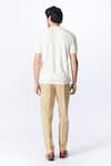 Shop_S&N by Shantnu Nikhil_Off White Viscose Nylon Embroidery Crest Round Neck T Shirt _at_Aza_Fashions