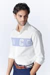 Buy_S&N by Shantnu Nikhil_Off White Suiting Stripe Pin Pattern Tailored Shirt _Online_at_Aza_Fashions