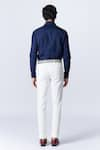 Shop_S&N by Shantnu Nikhil_Blue Terylene Embroidery Sandn Crest Colorblock Shirt _at_Aza_Fashions