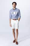 Buy_S&N by Shantnu Nikhil_Off White Suiting Embroidery Solid Shorts _at_Aza_Fashions