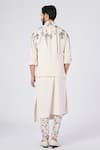 Shop_S&N by Shantnu Nikhil_Off White Poly Jersey Printed Jewellery Churidar _at_Aza_Fashions